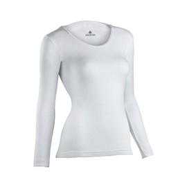 Indera Women's Combed Cotton Raschel Knit Thermal Underwear Top, White, Large