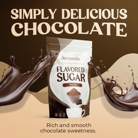 Javamelts Mocha Flavored Sugar | Pure Cane Sugar for Baking, Coffee Syrup Substitute, Cocktails, Tea | Non GMO, Non Dairy, Gluten Free, Kosher | 1.5 Pound Bag (136 Servings)
