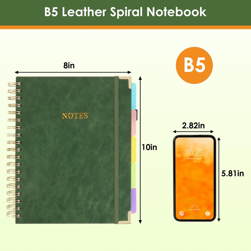5 Subject Notebook College Ruled with Movable Tab Dividers, 300