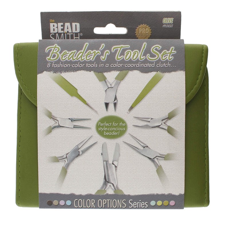 BEADSMITH 8 FASHION- OLIVE COLOR TOOL SET FOR MAKING JEWELRY