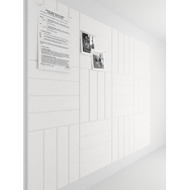 Fluxynara Felt Bulletin Board Tiles Large 48" x 36" Cork Board Alternative-12 Pack with 70 Adhesive Tabs, Thick Slat Wall Panels for Office Decor, Push Pin Board Wall Organizer Alternative - Ivory Tan