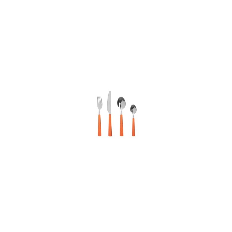 Generico 1 Set of 16 Stripe Cutlery 18/0 Orange, Stainless