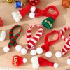 Miniature Knitted Yarn Hat & Scarf Ornament Red Santa Hat + Ball 100ea