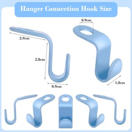 GOTFUN 60 Pcs Clothes Hanger Connector Hooks Multicolor Connector Hooks, Wardrobe Space Saver Hangers Mini Cascading Hanger Extender Clips for Clothes Coat Wardrobe Closet(4 Colours)