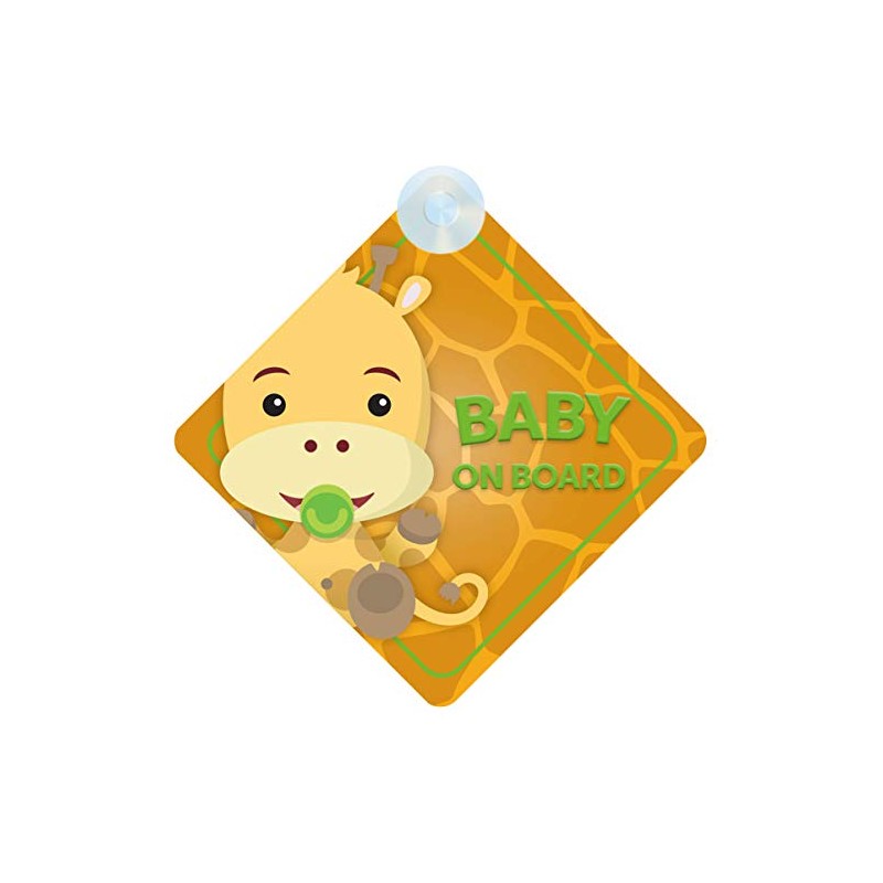 Baby on Board Sign for Car - Baby Giraffe Design,