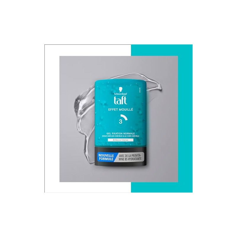 Schwarzkopf Taft Hairdressing Gel, Wet Effect, Intense Shine, Normal Fixation,