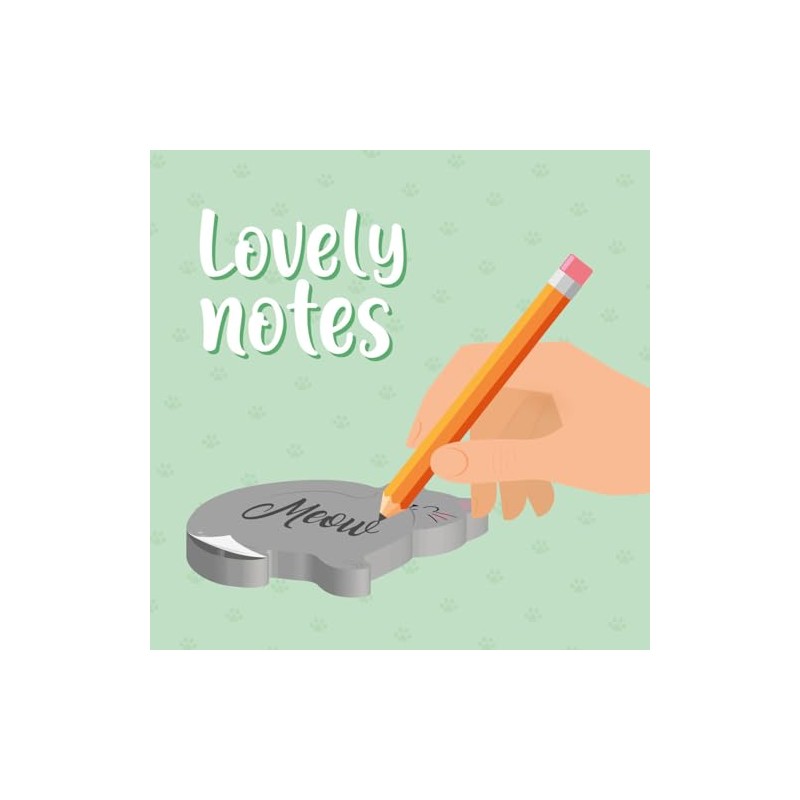 Legami - Lovely Notes - Sticky Note Pad Cat, HSS0001,