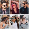 SOJOS Retro Polarized Double Bridge Sunglasses for Men Women Mirrored