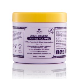 Nature Spell Curl Strengthening Hair Mask for Curly Hair 400ml - Enriched with Rice Water and Linseed for All Curls Types Sulphate Free