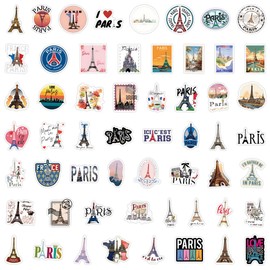 Stickers for Paris Water Bottle|110 PCS French Eiffel Tower Vinyl Waterproof Sticker for Water Bottle Laptop Skateboard Phone Car Decals Gifts for Kids Teens Adults for Party Favors Supplies Decor