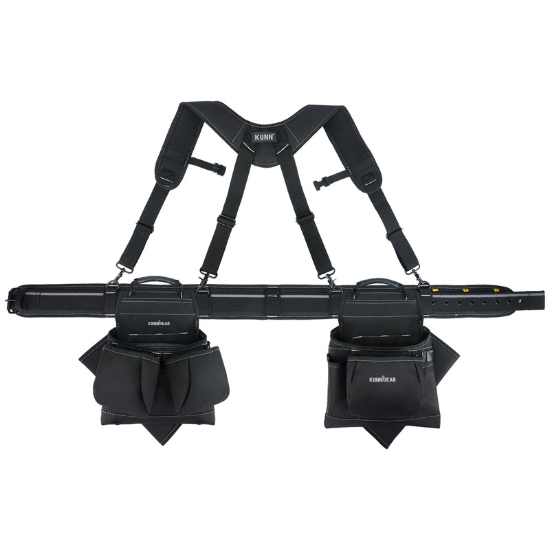 KUNN Tool Belt with Suspenders Professional Framer's Construction Rig with