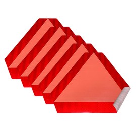 5Pcs Slow Moving Vehicle Sign Stickers, 5 Inch x 6 Inch Reflective Safety Triangle Signs Decal Reflective Slow Moving Vehicle Triangle Sticker, Adhesive Reflector Sticker SMV Sign for golf Cart Tra