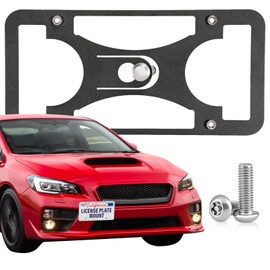 Heavy Duty Front License Plate Frame Compatible with Subaru WRX/STI 2015-2016, No Drill Tow Hook Mount, Anti-Theft License Plate Holders Bracket, Rust-Proof, Weather & Rattle Proof Car Accessories