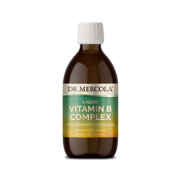 Dr. Mercola Vitamin B Complex Liquid Dietary Supplement, 29 Servings (9.80 Fl. Oz), Energy & Mood Support, Non GMO, Gluten Free, Soy Free