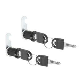 PATIKIL Cabinet Lock with Keys 2 Pcs 1-3/16"(30mm) Cam Locks Zinc Alloy Tool Box Lock Replacement Keyed Alike for Drawer Cupboard Household Mailbox RV Door Lock, Black