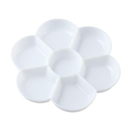 HomeSoGood 7-Well Flower Mixing Imitation Ceramic White Artist Paint Palette Tray for Oil Watercolor Drawing