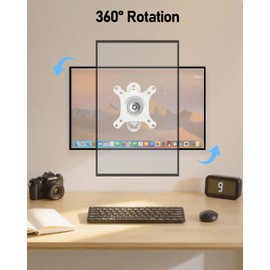 Nuyoah Wall Mount for Echo Show 15, Echo Show 21, Full Motion TV Mount for Most 13-32 Inch Screens - 360° Rotation, Smooth Swivel & Tilt, Adjustable Articulating Arms, Max VESA 100x100mm, White
