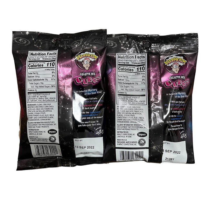 Warheads Galactic Mix Cubes Sour Candy 4.5 Oz - Rocket