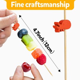 100Pcs Coloful Fruit Cocktail Picks,Fruit Toothpicks For Appetizers,Appetizer Skewers For Appetizers,Cocktail Picks For Drinks,Fancy Toothpicks For Appetizers,Cocktail Toothpicks,Appetizer Picks