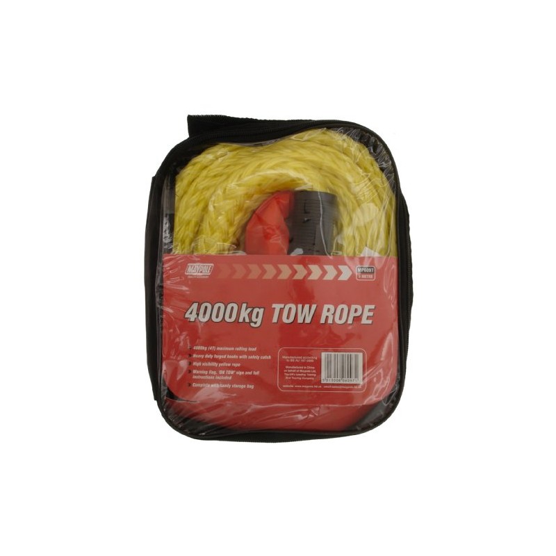 Maypole Heavy Duty 3.5m Tow Rope 4000kgs with Forged Hooks,