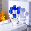 K9 Crystal Blue Rose Flower Figurine Ornament Gifts for Women