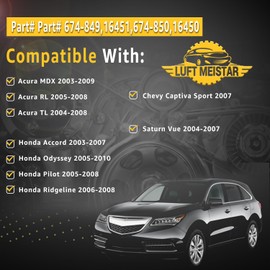 LUFT MEISTAR 674-849 674-850 Front & Rear Catalytic Converter Compatible with Acura 2003-2008,Hon-da 2003-2010,Captiva Sport 2007/Saturn Vue: 2004-2007 (Non-CARB Compliant)