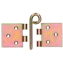 KOTARBAU Backdrop Hinges 50 x 100 x 2 mm Rolled Table Runner Yellow Galvanised Table Hinges Hinges with Loose Button Pin for Theatre Ring Pin Door Hinge (25)