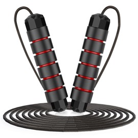 Towiger Jump Rope, jump ropes for fitness with ball bearings which is good for taking exercise and training speed jump rope (06 red)