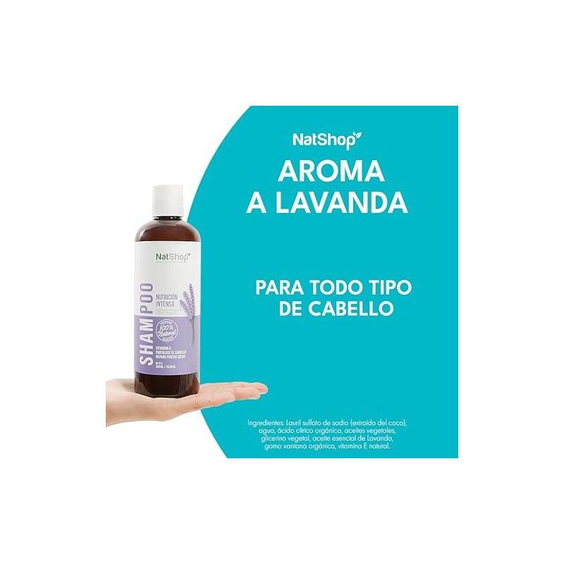 NATSHOP | Kit 3 Shampoos Naturales de Lavanda y Vitamina