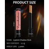 Black Shimmer Lipstick Eyeshadow Stick, Cream Smooth Lip Tint Gloss