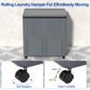 120 L Large 2 Section Laundry Hamper with Lid and