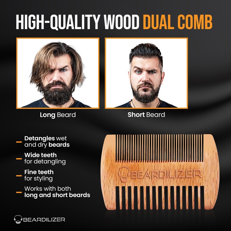 Beardilizer Beard Brush Kit, 100% Pure Boar Bristle Brush, Luxury