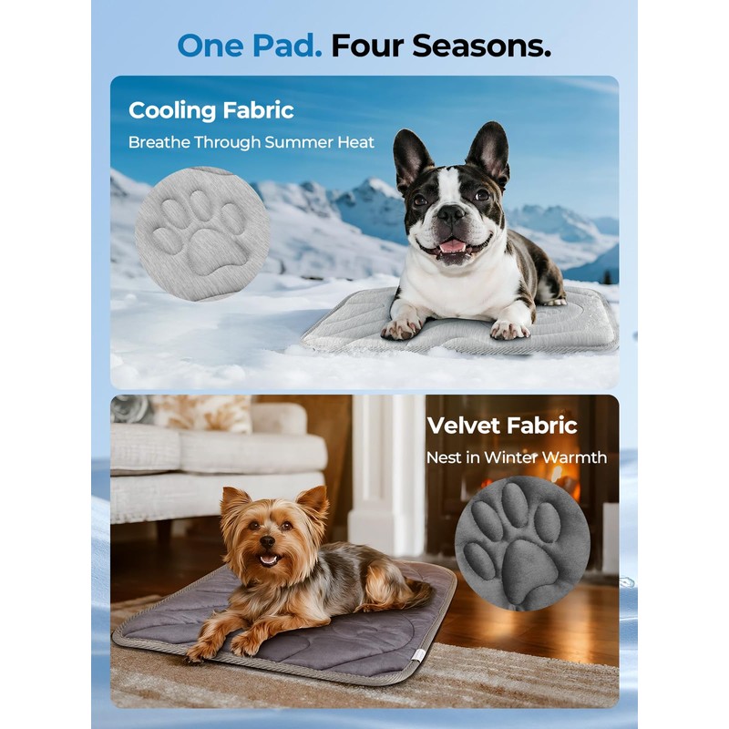 Pawhoo Dog Cooling Mat, Reversible Cool & Warm Pet Orthopedic