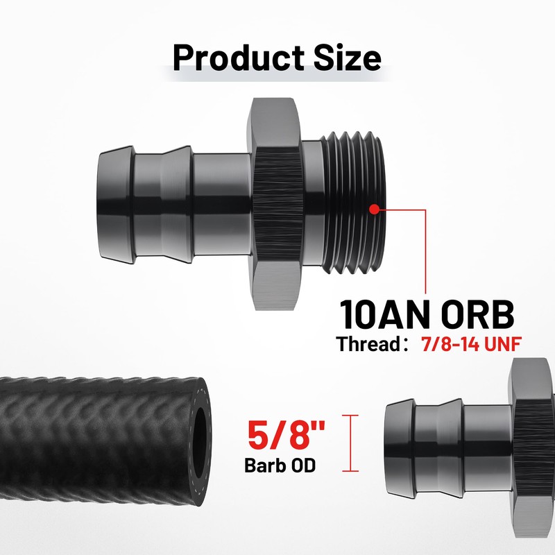 EVIL ENERGY 10AN ORB Male to 5/8" Barb Straight Fitting
