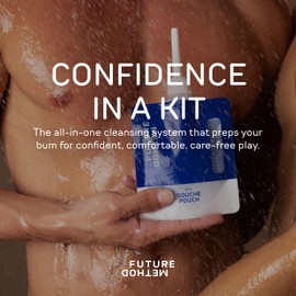 Future Method Anal Douche Kit - All-in-One Anal Cleaner with Isotonic and Iso-Osmolar Solution - Hydrating and Calming Gentle Care for Safe and Confident Play, 200ml (Pack of 5)