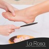 LaRosa PUMICE SPA Fußfeile – Transparenter Fußförmiger Griff mit Schwarzem