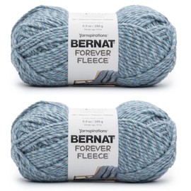 Bernat Forever - Hilo de lana azul ondulado, paquete de 2 unidades de 280 g, poliéster, 6 supervoluminosos, 194 yardas, tejer/ganchillo