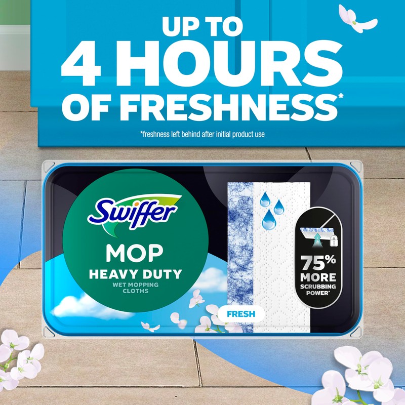 Swiffer Sweep + Mop, Wet Pads Refill, Floor Cleaner, Cleaning