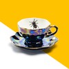 Grace Teaware Spider Black Gold Luster Tea Cup and Saucer