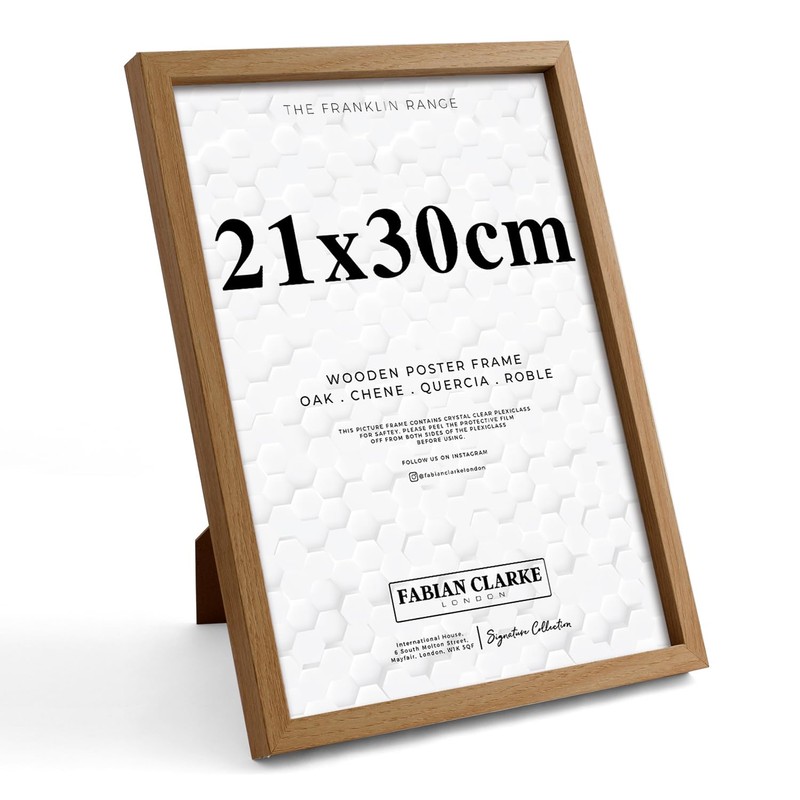Fabian Clarke London® 21x30cm Modern Oak Wooden Picture Photo Frame