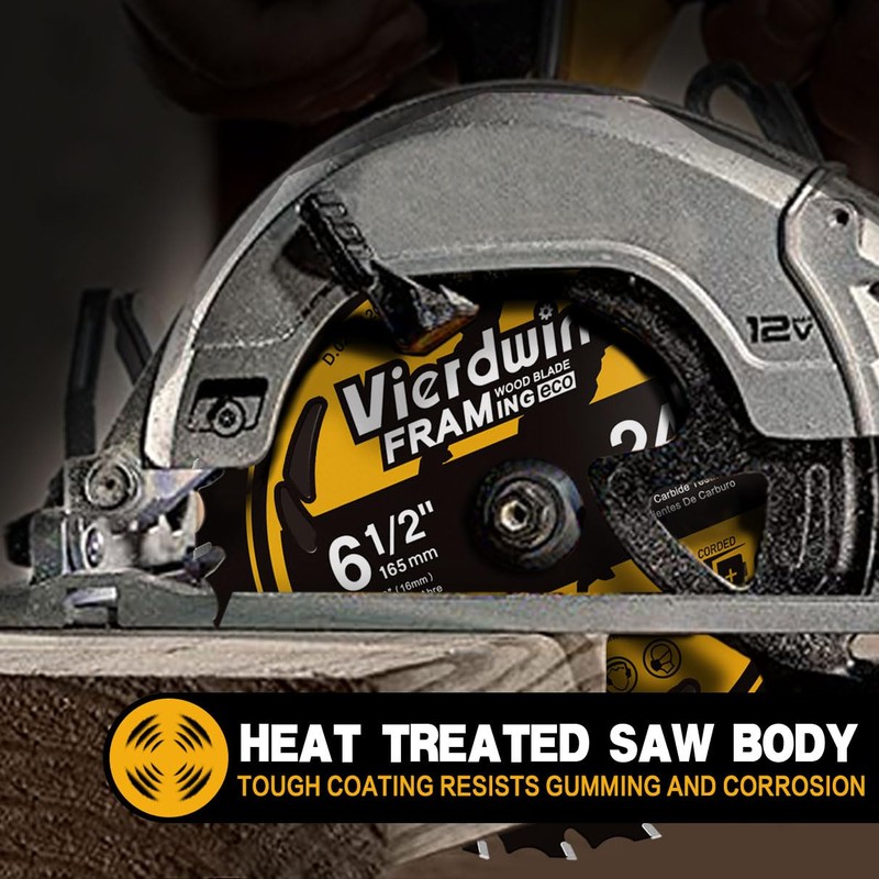VIERDWIN 6-1/2 Inch 40-Teeth(1PC) Circular Saw Blade with 5/8'' Arbor,