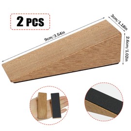 2 Pcs Door Stoppers Door Holder Wooden Door Wedge Non Slip Fixed Stop Base with Mat Door Holder Natural Beech Wooden Wedge Set Heavy Duty Doorstop for All Types of Home Bedroom Kitchen Office Doors