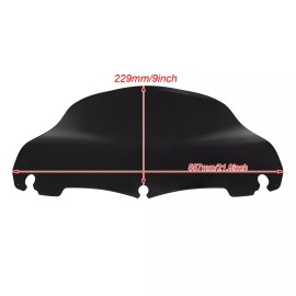 HDBUBALUS Black 9" Wave Windshield Windscreen Fit For Harley Street Electra Glide 14-2023
