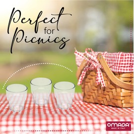OMADA 6-Piece Clear Acrylic Tumblers: Dishwasher Safe Plastic Drinking Glasses – 14 Ounce Outdoor Glassware and Drinkware - Childrens Drinking Glasses - Tall Plastic Tumblers - Reusable BPA Free Cups