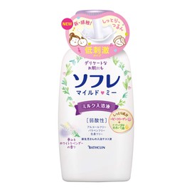 Sofle Mild Me Milk Bath Liquid Dream White Lavender Scent (Body) Bath Salt, Moisturizing Type, 24.3 fl oz (720 ml) (x1)