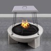 TITIDU Fire Pit Heat Deflector Outdoor Fire Pit Cover Stainless