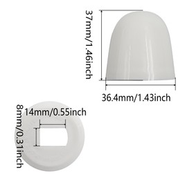 PDETVEO 2PCS 1.5 Inch Plastic Toilet Bolt Caps, Universal Round Push-On Toilet Bowl Caps with Extra Washers, White