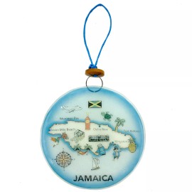 Ruth and Wilde Jamaica Map Christmas Tree Ornament - Art Glass Light Catcher