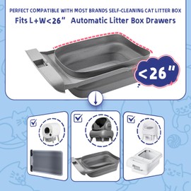 125 Counts Cat Litter Liner Bags Compatible with Neakasa and PetPivot Open-Top Pet Automatic Self Cleaning Cat Litter Box, Waste Bags, 27" x 13"Heavy Duty Replacement Trash Bags with Drawstring (Blue)