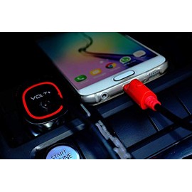 PRO Quick Car Charger with Touch LED Light Compatible with Plantronics Voyager Focus UC Supports Adaptive Car + Fast MicroUSB + Push Button LED Light! (2Pack)